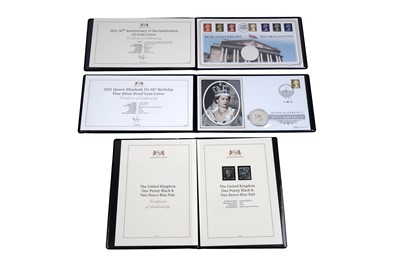 Lot 57 - Penny Black & Two Pence Blue Pair set, by Harrington & Byrne; and two coin sets