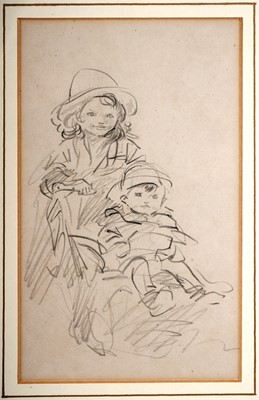 Lot 656 - Eileen Alice Soper - Playing Mother | pencil on paper