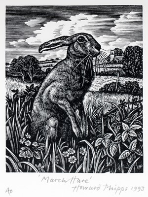 Lot 273 - Howard Phipps - March Hare | wood engraving