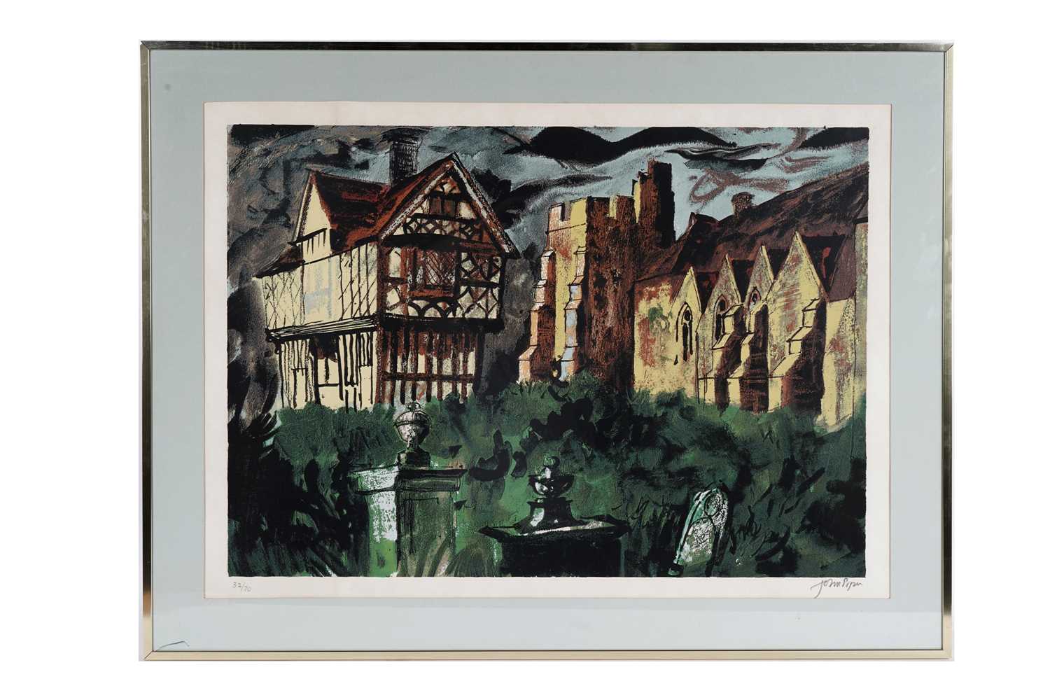 Lot 91 - John Edgerton Christmas Piper - Stokesay Castle | screenprint