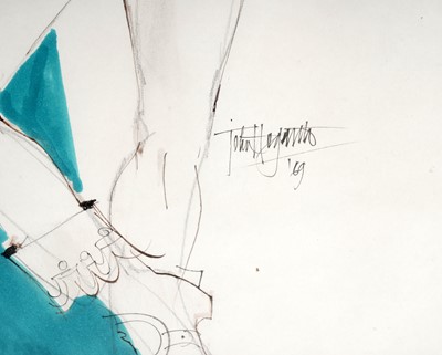 Lot 593 - John Hogarth - Three theatre costume studies | mixed media