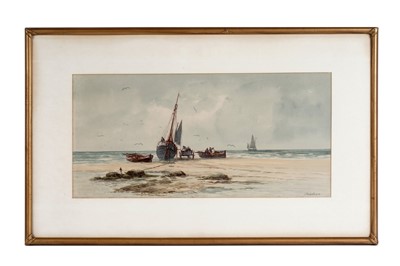 Lot 97 - Joshua Renshaw - Unloading the catch | watercolour