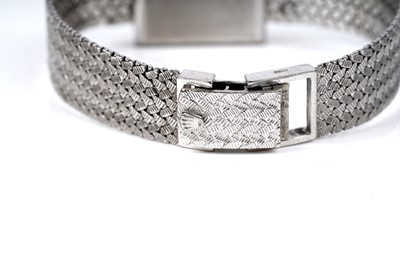 Lot 407 - Rolex: an 18ct white gold cased manual wind lady's wristwatch