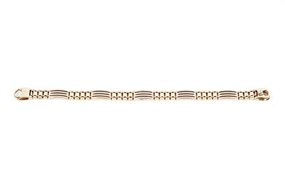 Lot 202 - A contemporary 18ct gold gate-link bracelet