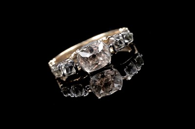 Lot 528 - A Georgian 'black dot' rock crystal ring