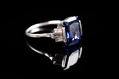 Lot 525 - An Art Deco Burmese sapphire and diamond ring