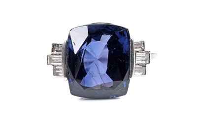 Lot 525 - An Art Deco Burmese sapphire and diamond ring