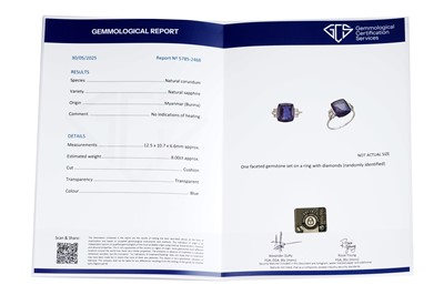 Lot 525 - An Art Deco Burmese sapphire and diamond ring