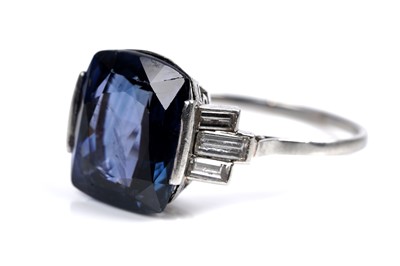 Lot 525 - An Art Deco Burmese sapphire and diamond ring