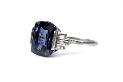 Lot 525 - An Art Deco Burmese sapphire and diamond ring