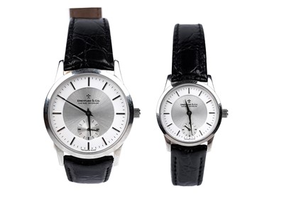 Lot 456 - Dreyfuss & Co: two steel cased lady's and gents quartz wristwatches