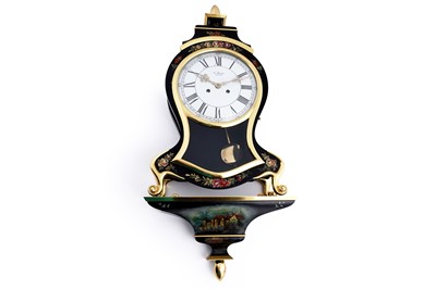 Lot 111 - 'R. Barriere, Neuchatel' - A Swiss 8-day bracket clock; and wall bracket