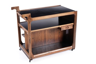 Lot 591 - A mid-20th Century Danish rosewood bar trolley