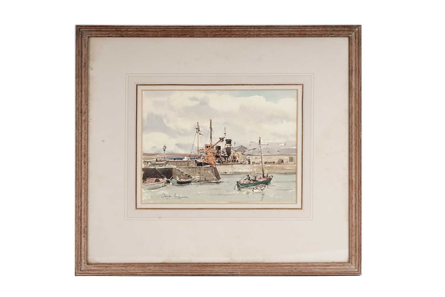 Lot 565 - Claude Muncaster - Dock Scene: Kirkwall | watercolour
