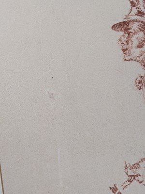 Lot 618 - Sir William Russell Flint - Bernard Clifton as the Recruiting Sergeant | pastel