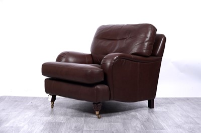 Lot 38 - MultiYork: a brown leather Howard style armchair