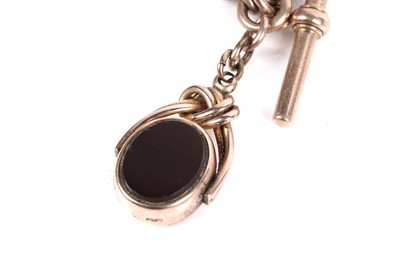 Lot 77 - A 10ct rose gold "Albert" fetter-link watch chain