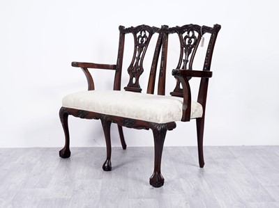 Lot 59 - A George III style mahogany two-seater settee