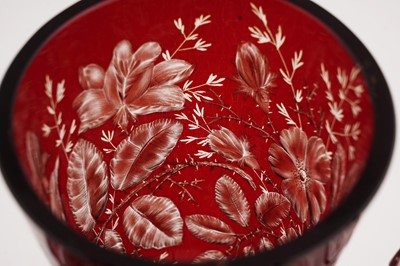Lot 404 - A collection of Victorian and later ruby and amber bohemian flash cut glass