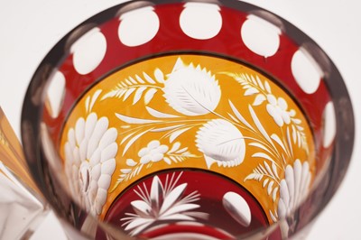 Lot 404 - A collection of Victorian and later ruby and amber bohemian flash cut glass