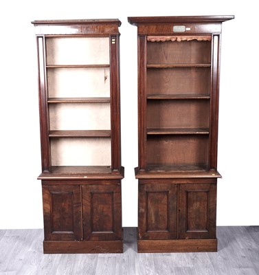 Lot 34 - Two Edwardian mahogany bookcases, one with a Wallsend Parish dedication
