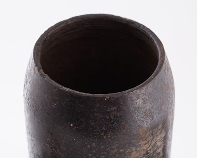 Lot 90 - A Second World War six-pounder gun-sight, a shell and box