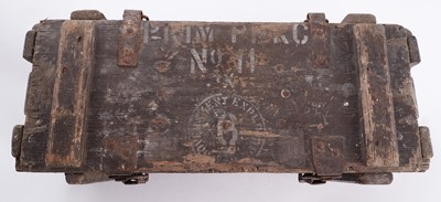 Lot 90 - A Second World War six-pounder gun-sight, a shell and box