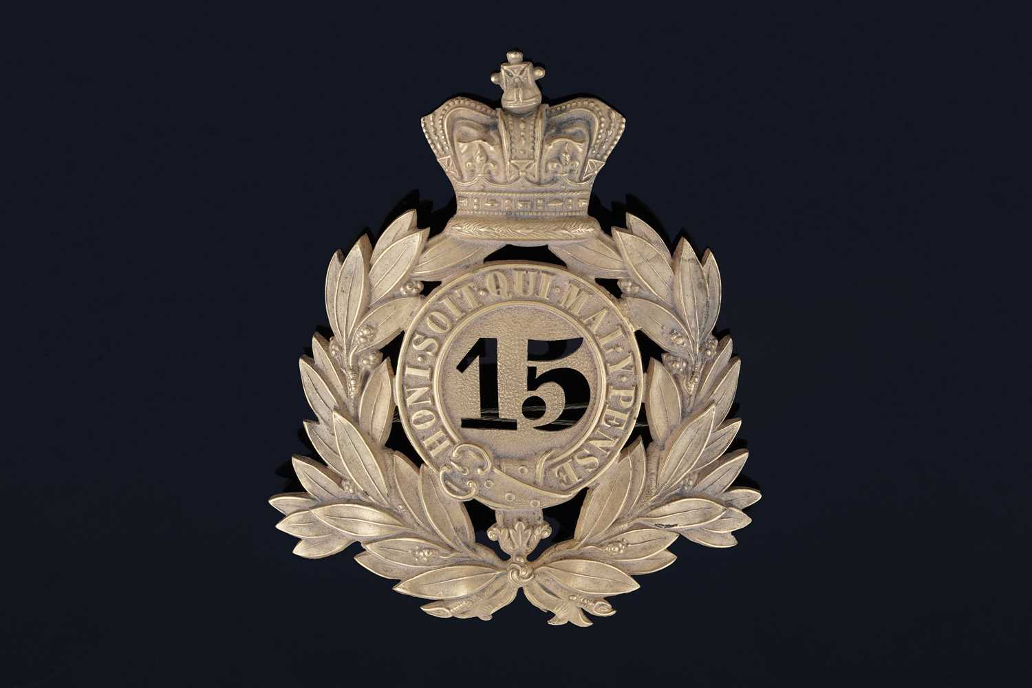 Lot 18 - Victorian 15th (East Yorkshire) Regiment of Foot shako helmet plate