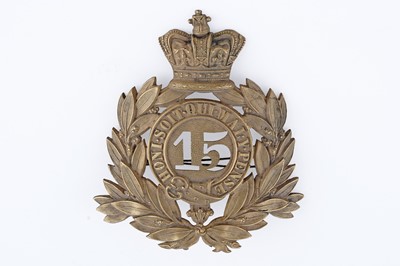 Lot 18 - Victorian 15th (East Yorkshire) Regiment of Foot shako helmet plate