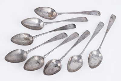Lot 134 - A set of eight George III Scottish silver tablespoons