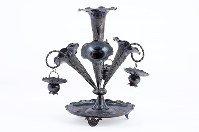 Lot 53 - A late 19th Century Chinese silver épergne on a dished circular base