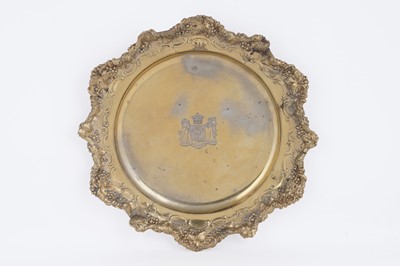 Lot 54 - An antique silver gilt dessert plate