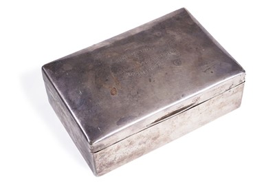 Lot 98 - Submarine Depot Blyth interest: a silver cigar box