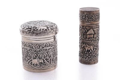Lot 34 - Two Indian silver boxes