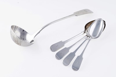 Lot 192 - A Victorian Scottish silver soup ladle