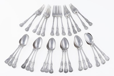 Lot 195 - A Victorian set of silver King’s pattern cutlery