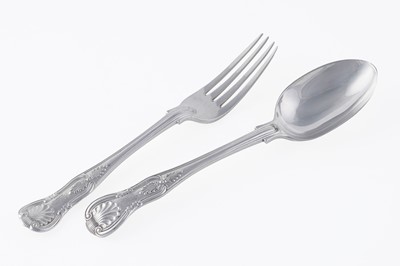 Lot 195 - A Victorian set of silver King’s pattern cutlery