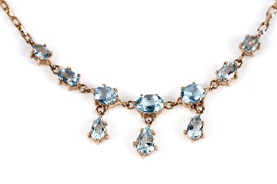 Lot 111 - A Victorian-style aquamarine fringe necklace