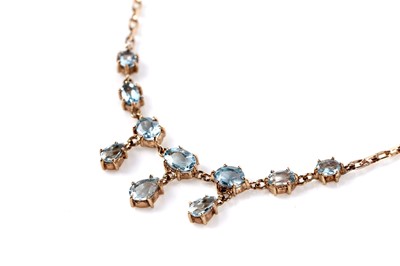Lot 111 - A Victorian-style aquamarine fringe necklace