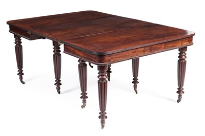 Lot 1049 - In the manner of Gillows: a Regency mahogany extending dining table