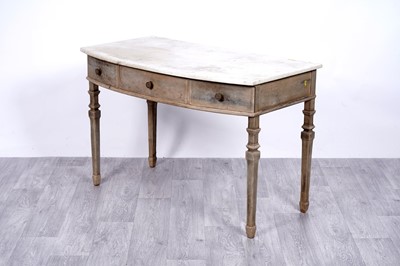Lot 87 - A French style marble topped bowfront side table
