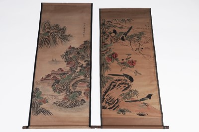 Lot 730 - After Zhou Chen and Lang Shining scrolls