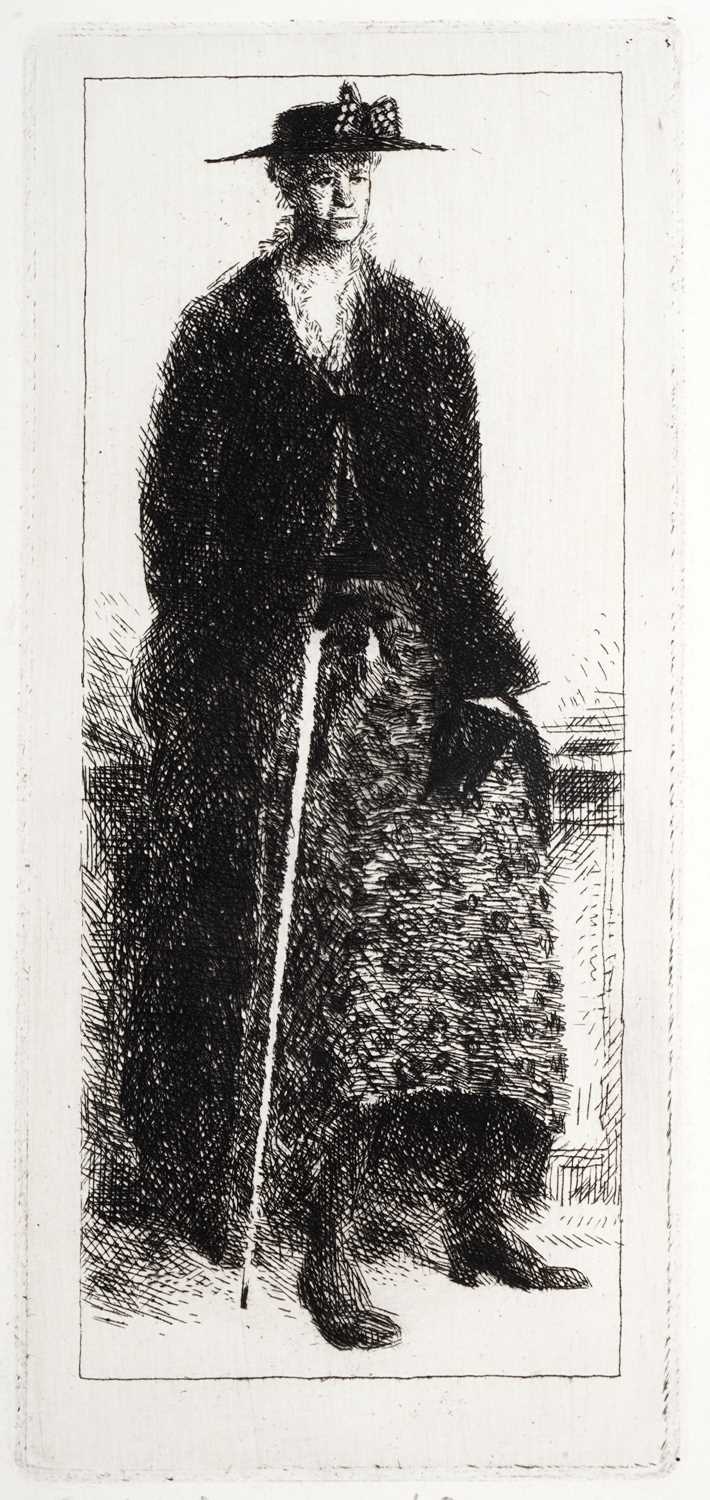 Lot 25 - Wilfred Fairclough - Seated lady with a stick | etching