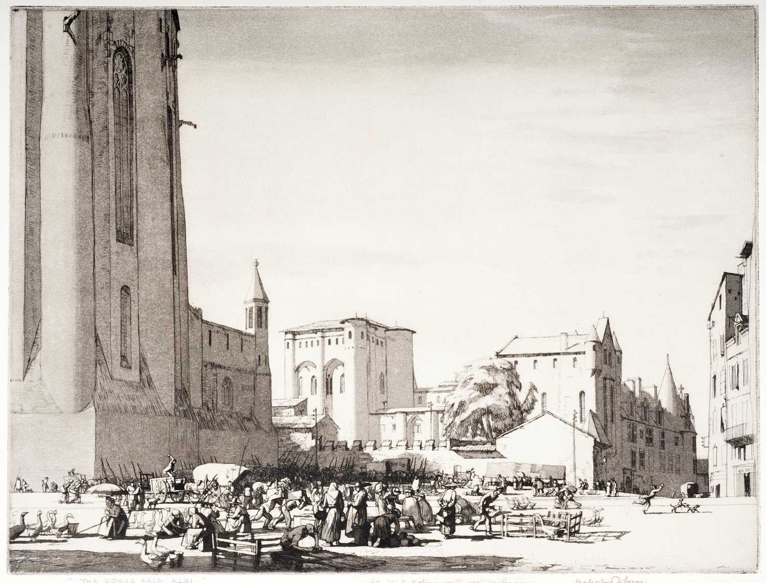 Lot 51 - Malcolm Osborne - The Goose Fair, Albi | etching
