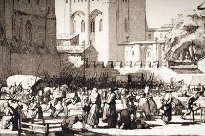Lot 51 - Malcolm Osborne - The Goose Fair, Albi | etching