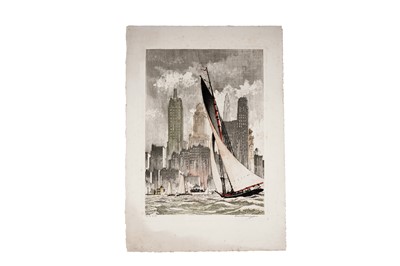 Lot 45 - Leon Rene Pescheret - Yachts, Chicago | etching