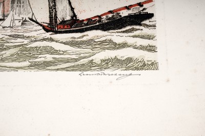 Lot 45 - Leon Rene Pescheret - Yachts, Chicago | etching