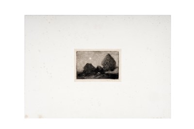 Lot 23 - Sir George Clausen - Ricks by Moonlight | etching