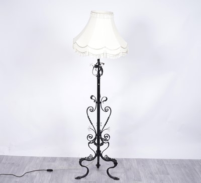 Lot 258 - A Victorian style cast metal standard lamp