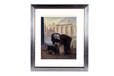 Lot 706 - Alexander Millar - Pram repairs, Ouseburn Viaduct | pastel